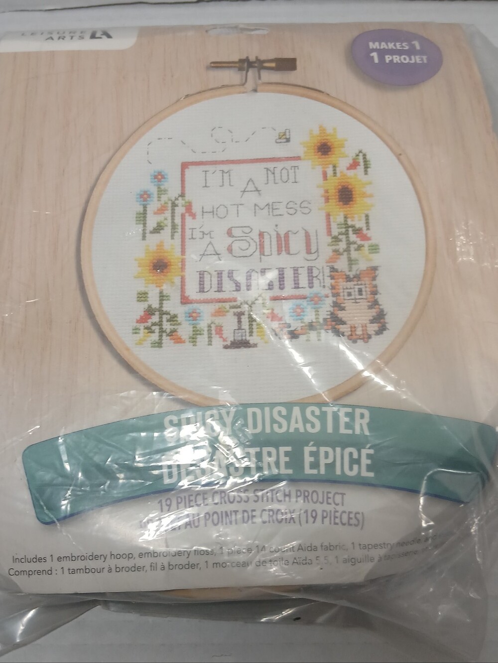 Leisure Arts Cross Stitch Kit Spicy Disaster #3105 New OPEN PACKAGE